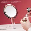 MILEDUO Handheld Makeup Mirror with 1x and 10x Tabletop Stand Round Cosmetic Clear Mirror, Double-Sided Magnification, Handle-Mounted Double-Sided
