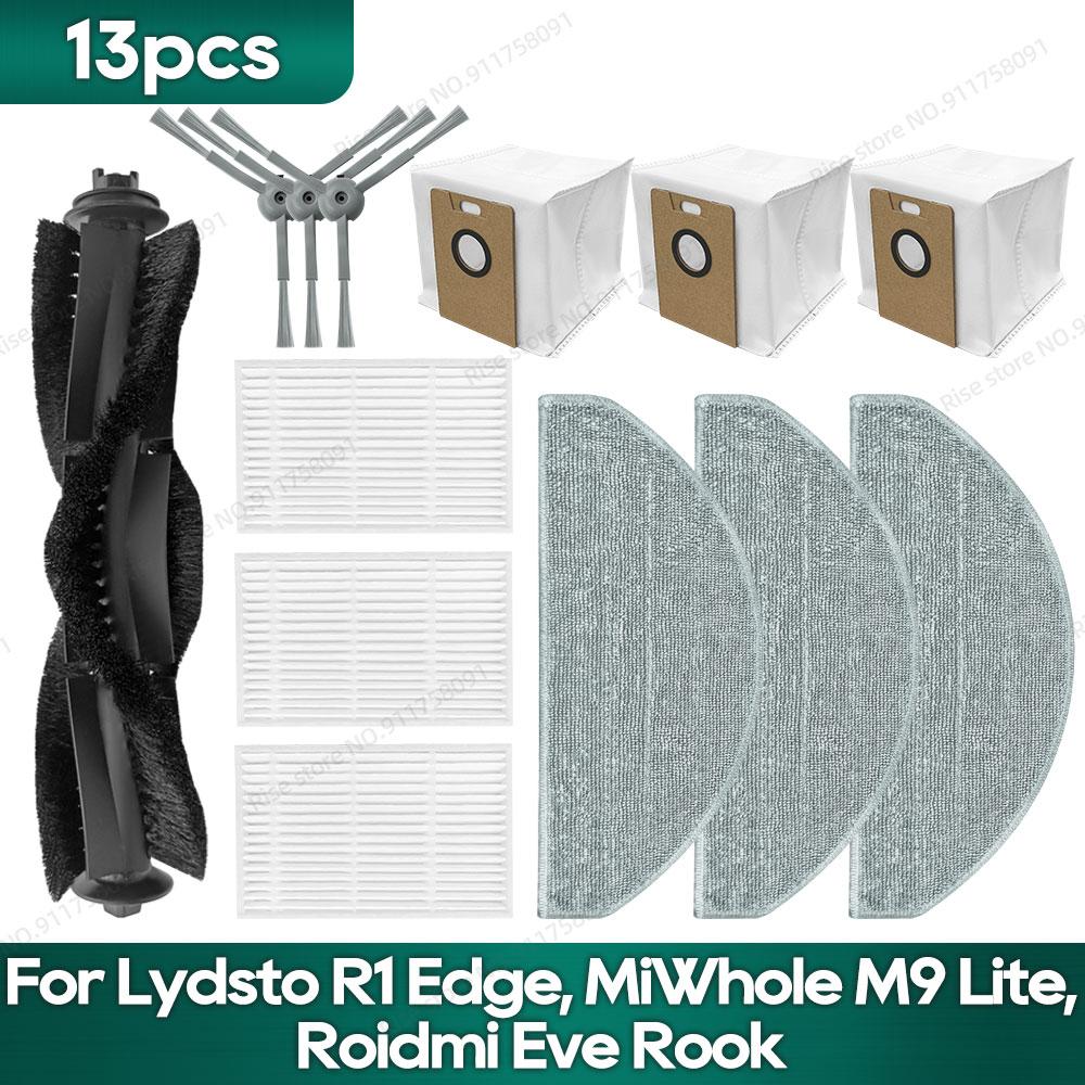 Compatible for Lydsto R1 Edge / R1D Edge, MiWhole M9 Lite, (Roidmi Eve Rook / Eve Rook S) Accessories Hepa Filter Mop Side Brush
