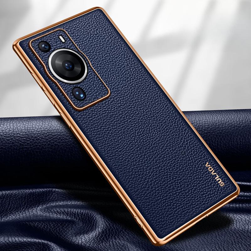 

Подходит для чехла для мобильного телефона Huawei Pura70pro Гальваническое покрытие Huawei Полностью закрывающий Противоударный P60 Деловой Мужской P40por Кожаный чехол Huawei P40 Pro