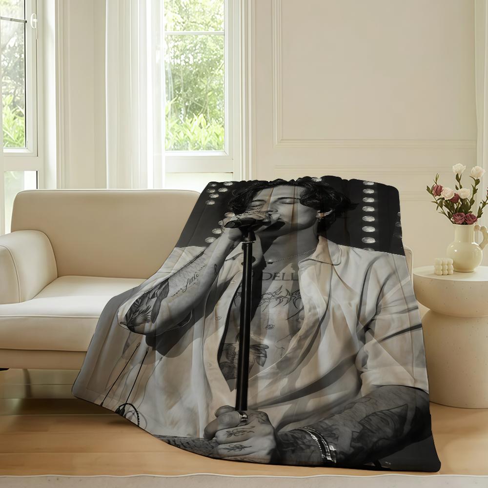 

Italian singer Damiano David Blanket For Sofa Office Bed Plane Travel Sleep Read Relax Camping Soft And Warm 30x40in