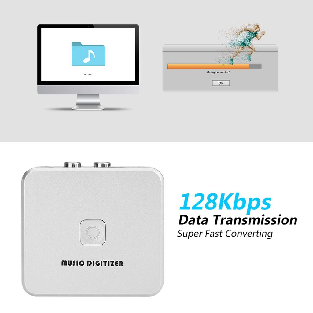 RCA levý a pravý kanál hudební digitalizátor 128 kbps U disk SD karta MP3 digitalizátor