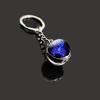 Kulatý svítící krystal zvěrokruhu Keychain - Panna & Lev