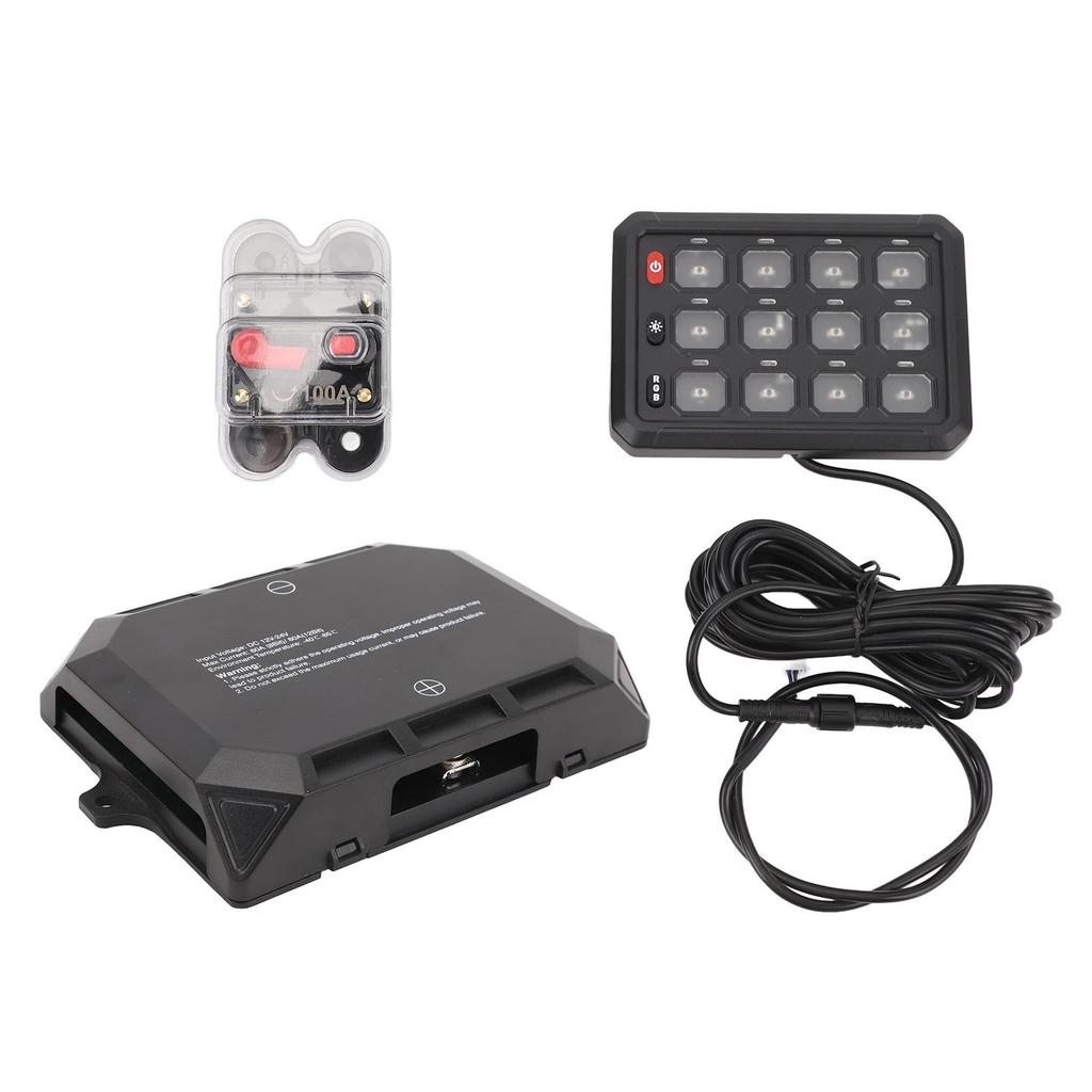 RGB 12-polohový spínací panel Automaticky stmívatelný elektronický reléový systém Řídicí skříňka obvodu s aplikací