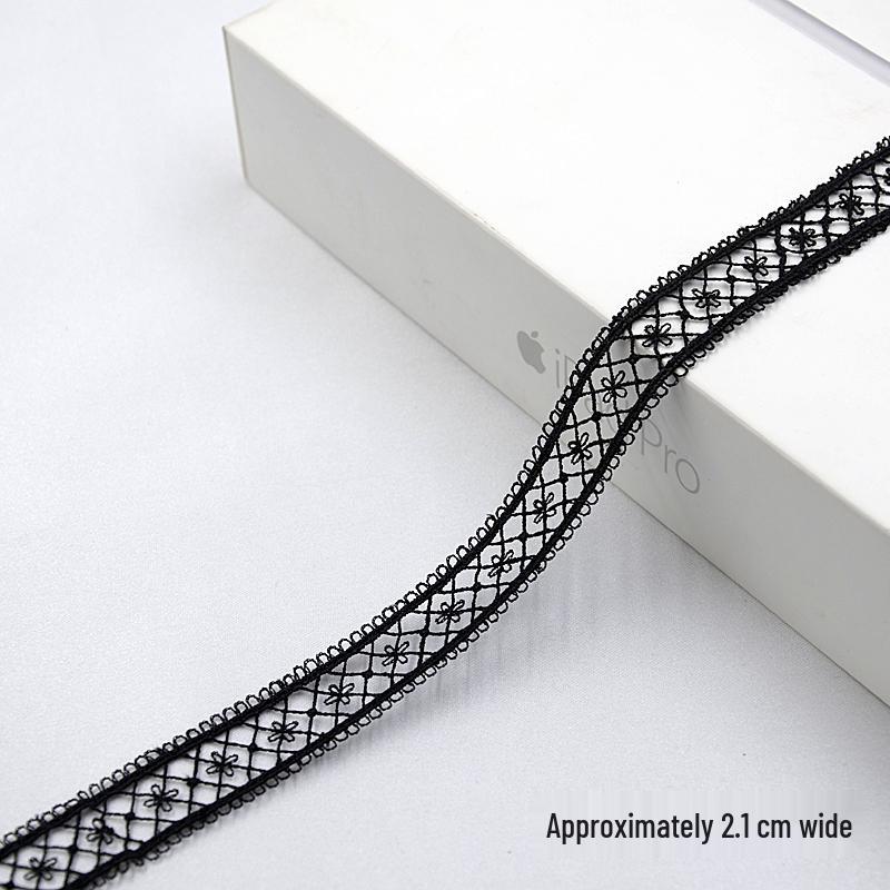 Handmade Black Lace Trim for DIY Jewelry & Clothing, Doll Clothes, Shoe Decoration, Fabric Flowers