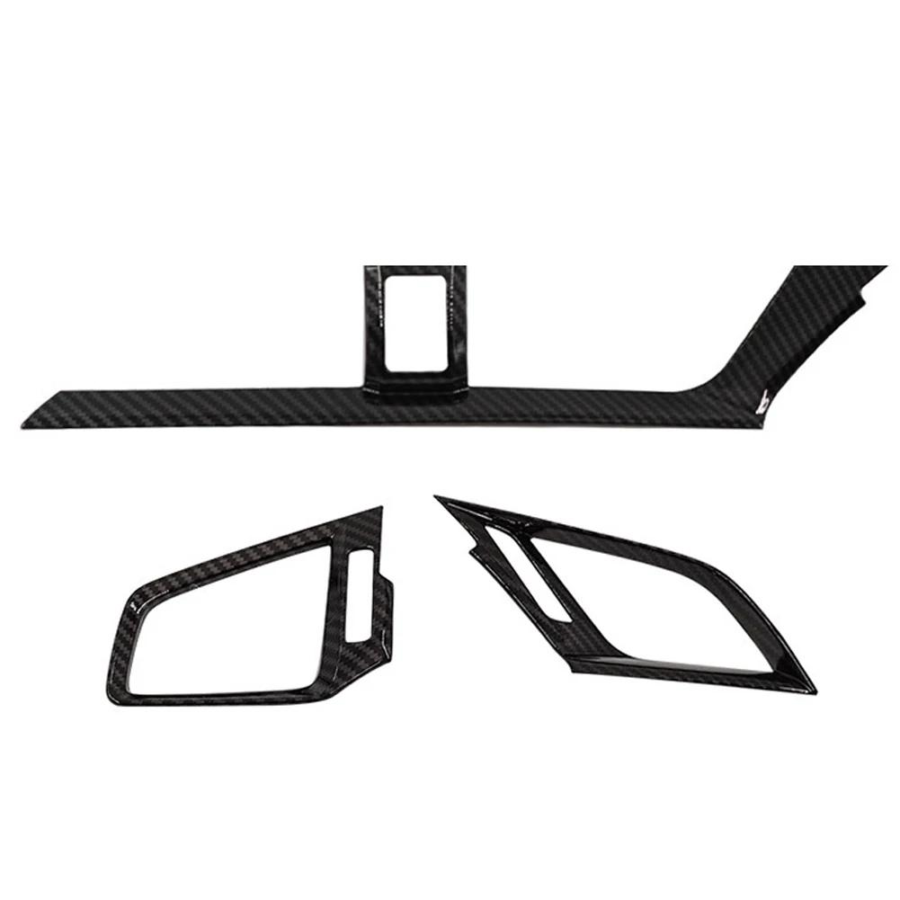 3 bucăți din fibră de carbon capac pentru ieșirea aerisire AC pentru tabloul de bord pentru Honda Civic Sedan 2016-2021