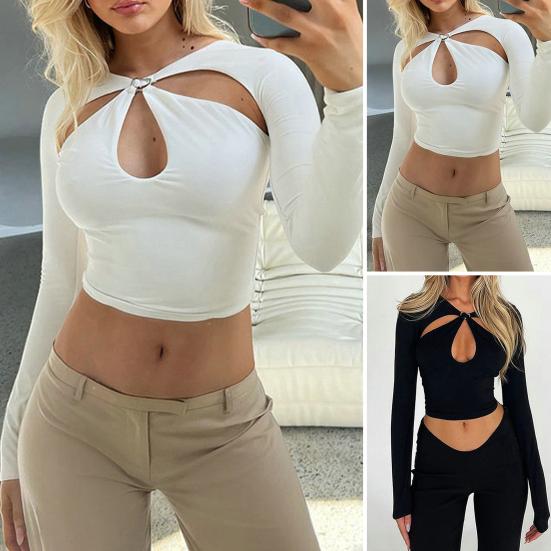 

Женский топ для ночного клуба, однотонный ажурный пуловер с коротким узором, открытая талия, клубная одежда, мягкий клубный укороченный топ для вечеринок, женская одежда