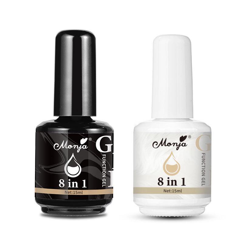 Eight-in-One UV Self-Leveling Nail Art Base & Builder Gel with Ombre Top Coat