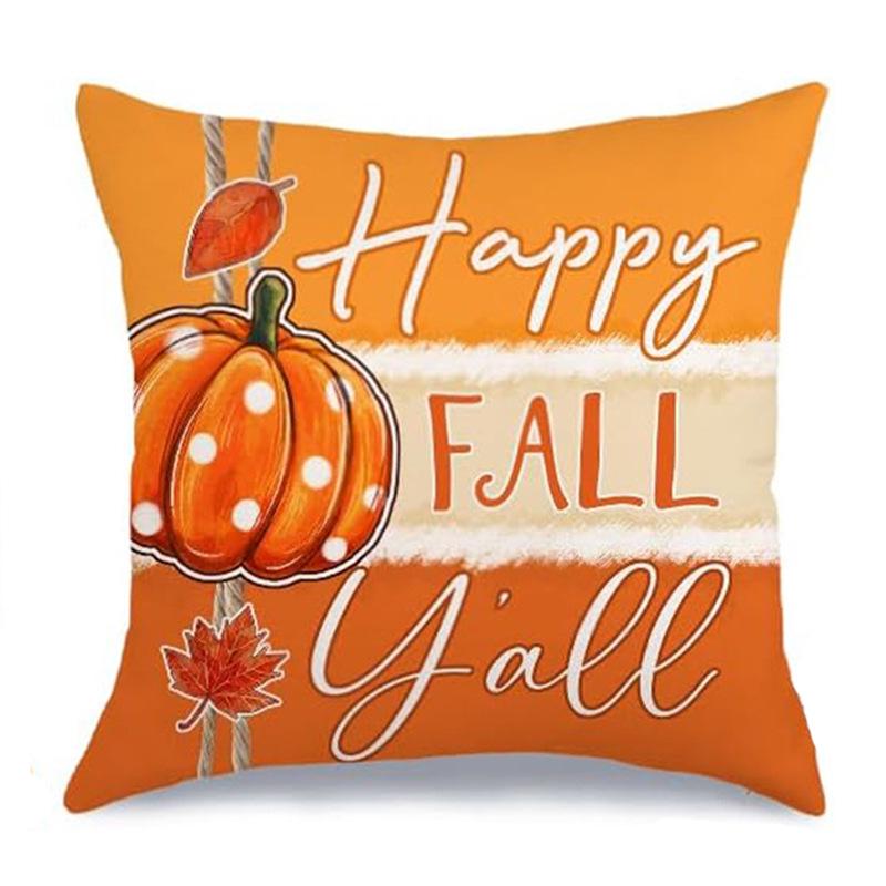 Autumn Thanksgiving Pumpkin Pillow Cover for Sofa, Bedroom, or Living Room Decor.