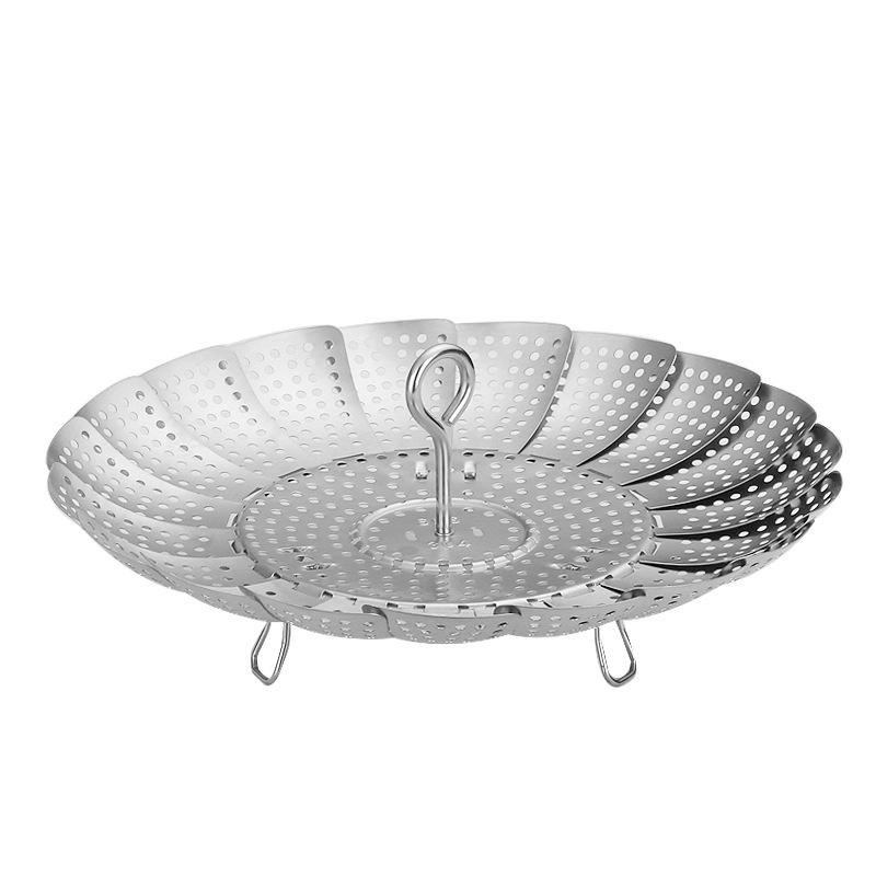 304 Stainless Steel Telescopic Steamer Basket & Folding Rack for Steamed Buns