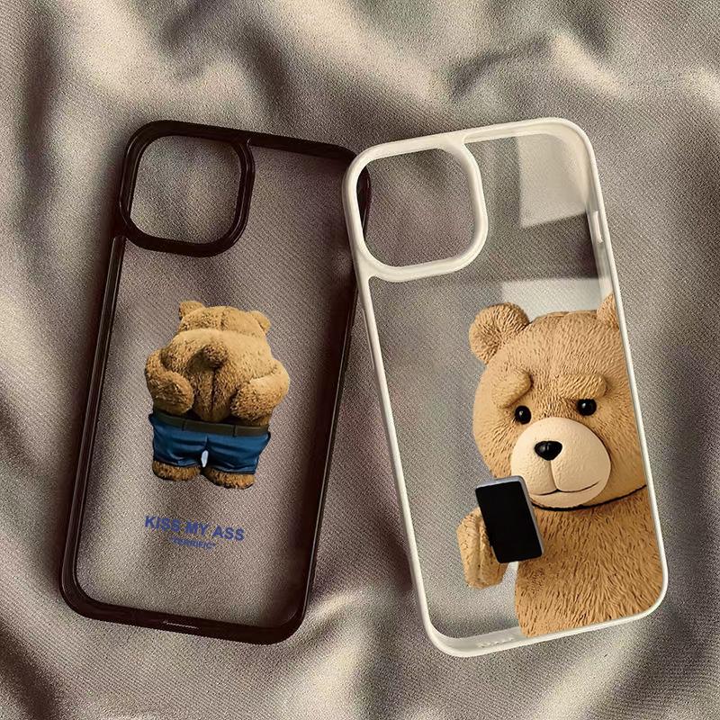 Cartoon Teddy Bear Phone Case For iPhone 15 17 16 Pro Max Case iPhone 14 13 12 11 Pro Max Mini 17 Air 7or8 SE Shockproof Cover