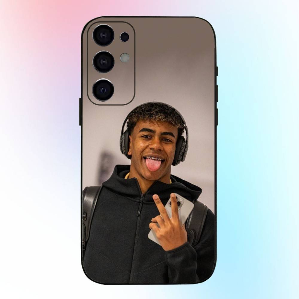 Funda para Teléfono Deportiva L-Lamine Y-Yamal Linda Para Samsung S25,S24,S21,S22,S23,S30,Ultra,S20,Plus,Fe,Lite,Note,10,9,5G Cubierta Negra