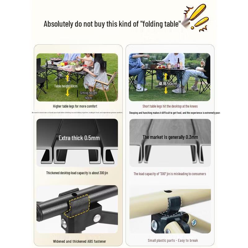 HANDUNYOU Portable Picnic Table and Chair Set