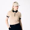 AVAVE Women'S Color Block Cutout Detail Short Sleeve Golf T-Shirt Beige
