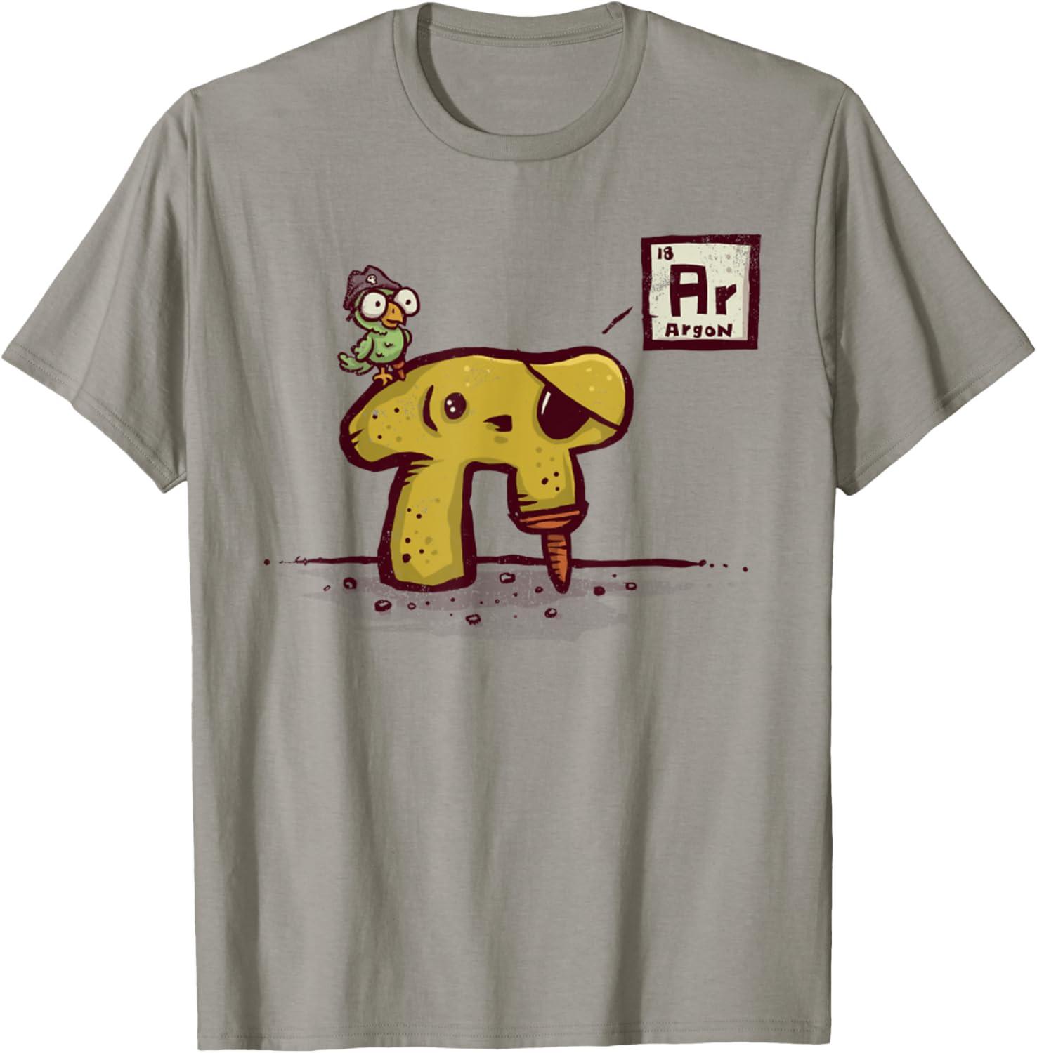 Nerdy Pi Rate Vintage Pirate Bird Periodic Table Math Joke T-shirt L