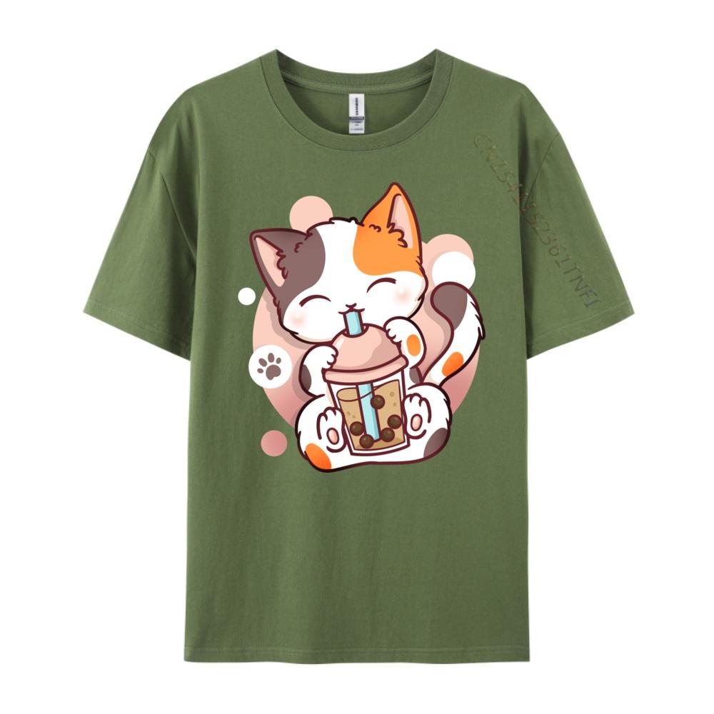 Cat Boba Tea Bubble Tea Anime Kawaii Neko Streetwear Unisex Camiseta Cinco De Mayo
