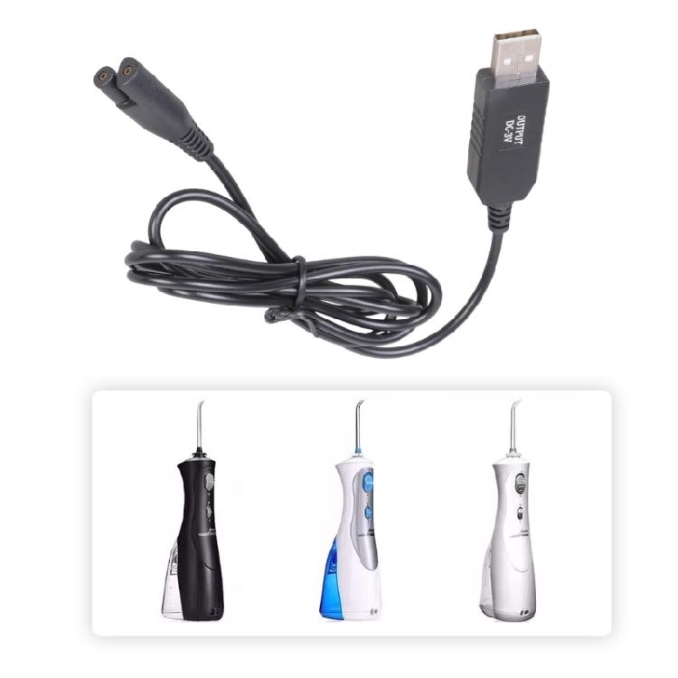 Universal Double Port Charging Cable For Cordless Water Flossers 3V 100mA Output 1.2m Portable Cord