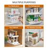 2 Tier Pull-out and Rotate Kitchen Spice Rack Multi-Function Seasoning Organizer for Kitchen Cabinet Pantry Counter-Top Supplies