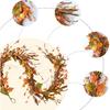 Fall Leaves Garland - 82" Autumn Orange Maple Floral Wreath with Forsythia for Front Door, Harvest Thanksgiving Halloween Decor - Ideal for Indoor &
