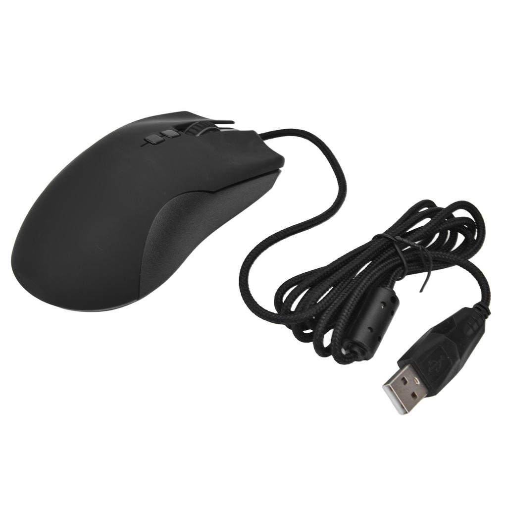 Gaming Wired Mouse 6 DPI Levels RGB Backlight 6400DPI Ergonomic Black Gaming Mouse for Desktop Computers Laptop