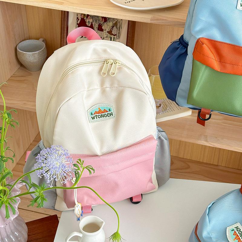 Color Matching Children'S Backpack Cute Kindergarten School Bag Boys And Girls Leisure Lightweight Travel Backpack