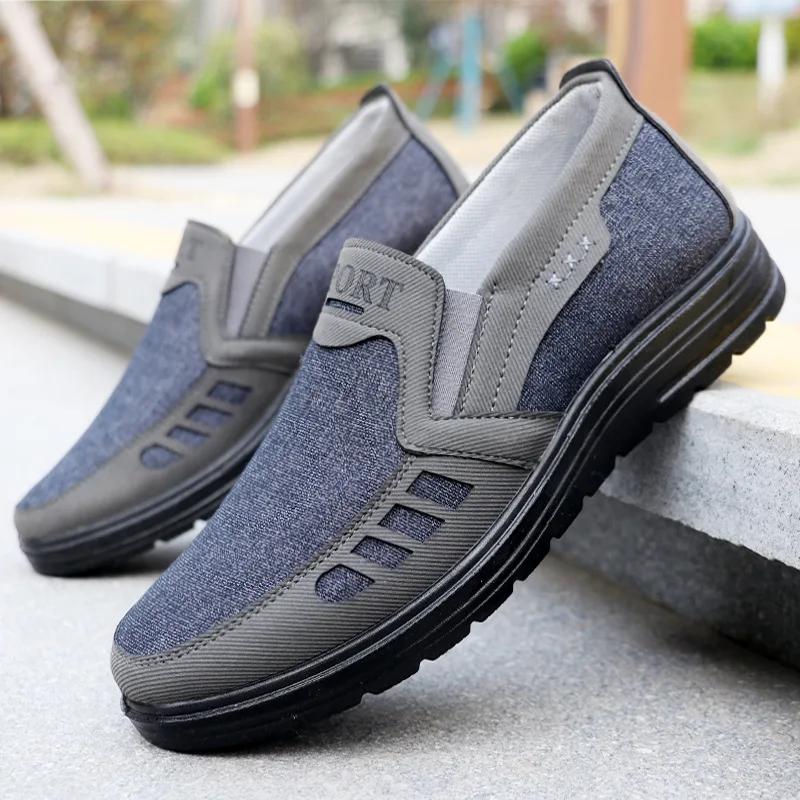 Fashion Men Casual Sports Shoes Fashionable Old Beijing Cloth Shoes Wear Resistant Lightweight Slip On Casual Sports Shoes