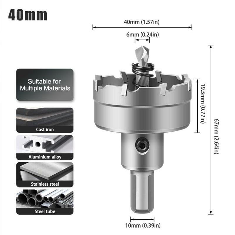 Carbide Tip Drill Bit Hole Saw 15-100mm Drill Bit Hole Saw Cutter For Stainless Steel Metal Alloy Drilling