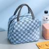 Meal Oxford Kit Cloth Bubble Check Insulated Bento Waterproof Lunch Box Picnic