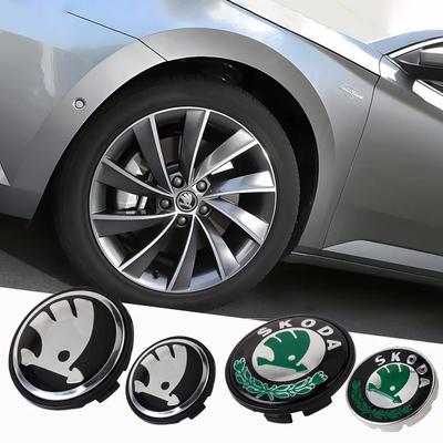 2025 New 4pc 55mm 65mm Car Original Wheel Center Cover Hub Cap Emblem Replacement For Skoda Octavia Rapid Fabia Yeti Superb A5 A