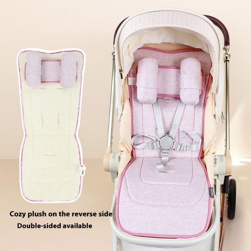 Moisture Wicking Strollers Cushion Reversible Polyester Fabric Easy Installation No Tool Needed Baby Cart Accessory