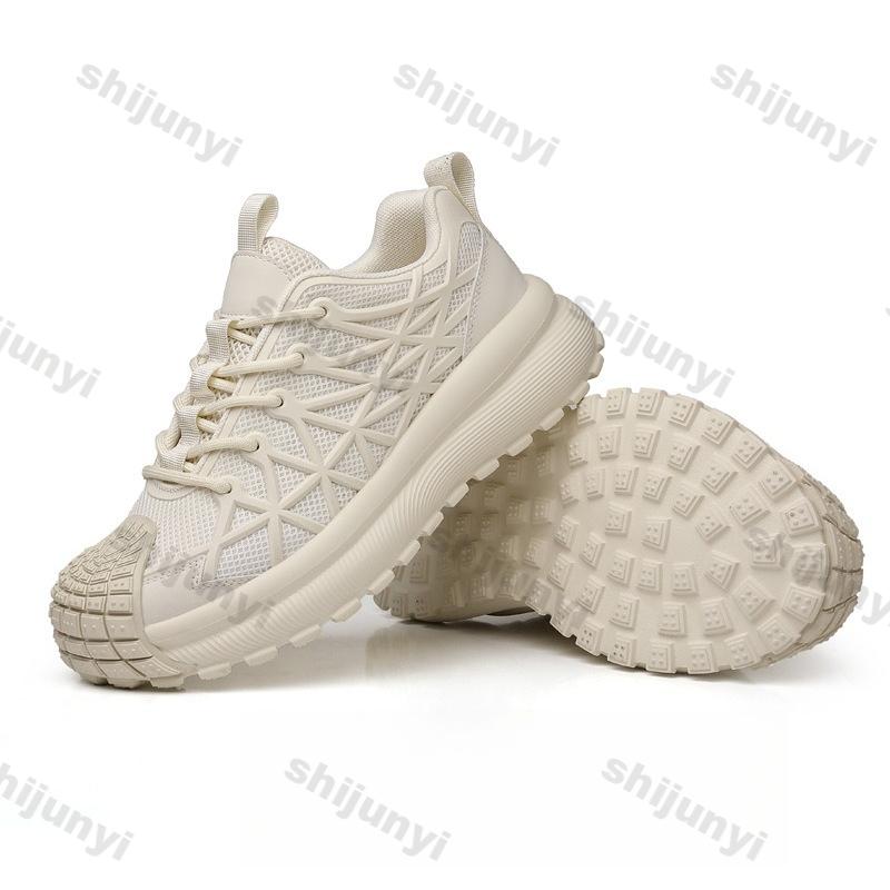 Fashion Men's White Sneakers 2025 Summer New Mesh Breathable Sports Running Shoes Fashion Lace Up Height Increase Non Slip Casual Shoes