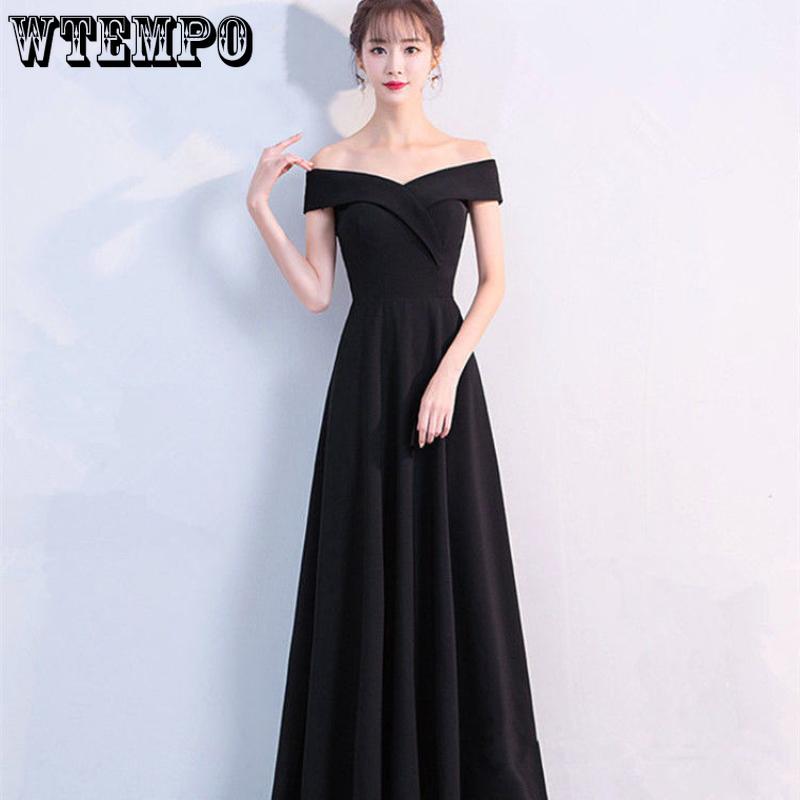 WTEMPO Women's V-neck Evening Dresses Wedding Party Reception Club Dresses A-line Wedding Dresses Hollow Strap Party Dresses