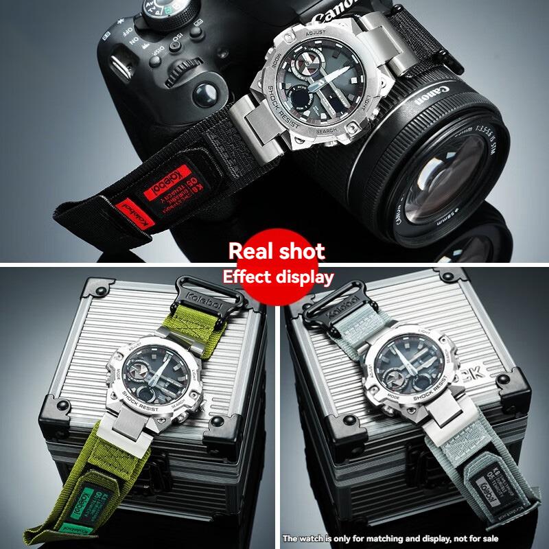 Premium Canvas Nylon Wristband for Casio G-SHOCK 5657 GST-B400 GST-B400D GST-B400CD GST-B400AD - Durable Modified Strap for Men
