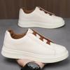 Shoes Men'S Shoes Extra Large Size 46 Board Shoes Trendy Retro Low-Top Casual Shoes Leather Surface Soft Sole Breathable White Shoes Men