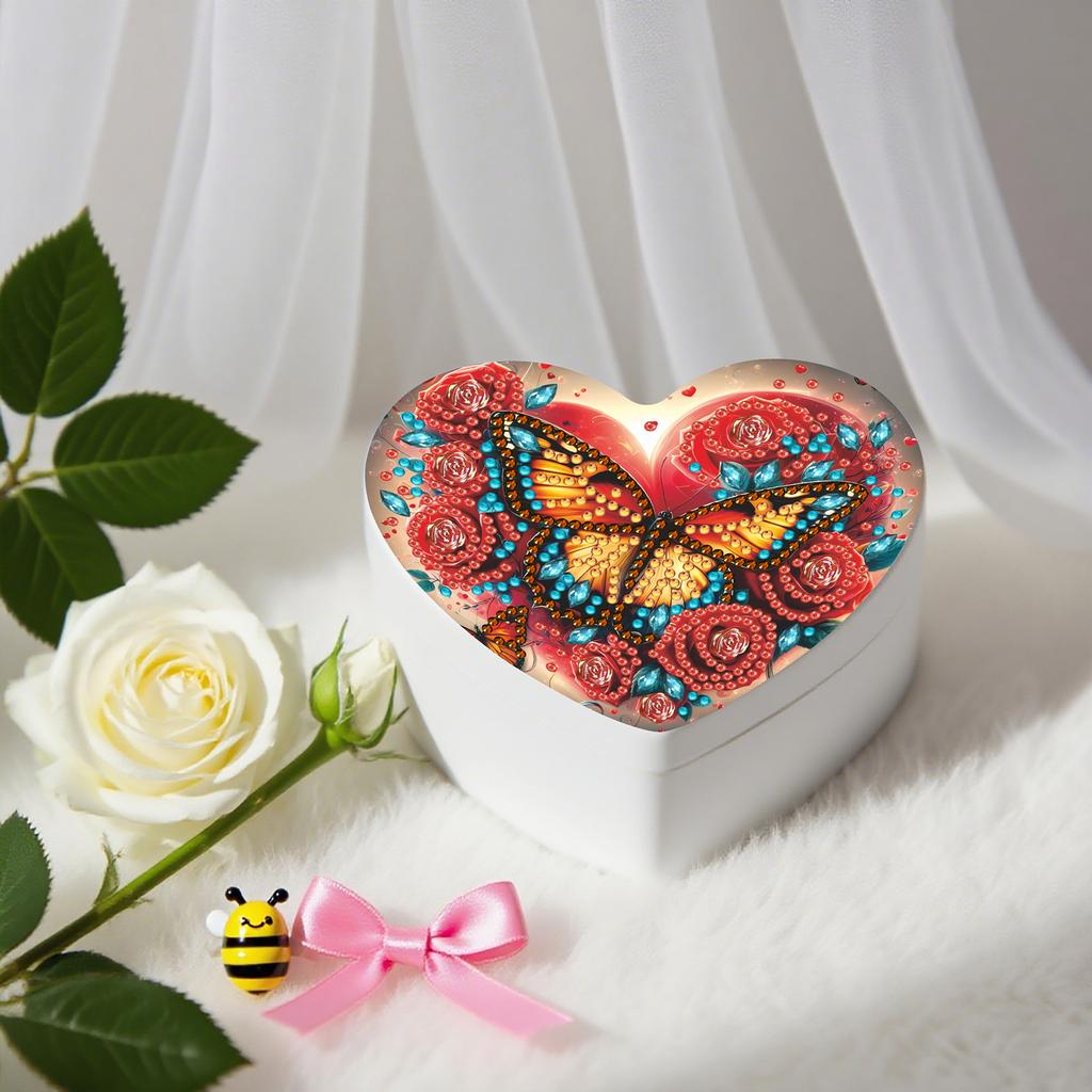 DIY Diamond Painting Rhinestones Decorative Storage Box Partial Drill Crystal Mosaic Storage Container for Desktop Diamond Art