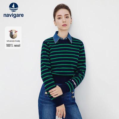 Women's Warm Striped Wool Sweater