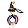 Halloweenský klobouk dýně pro mazlíčky a obojek duchů, nastavitelný gotický outfit pro kočky a malé psy, pletené kostýmní doplňky