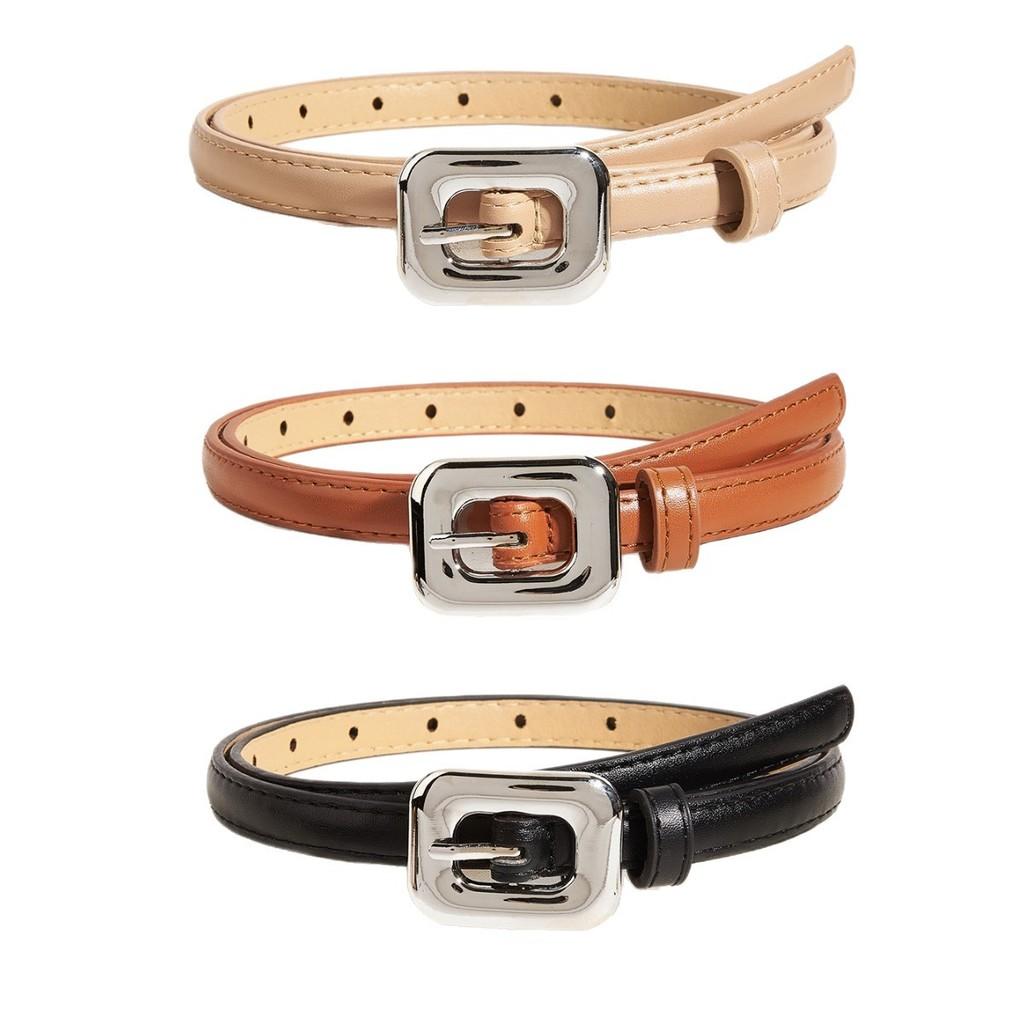 Fashion Womens Pu Leather Belt With Alloy Buckle For Casual Office Wear Fashion