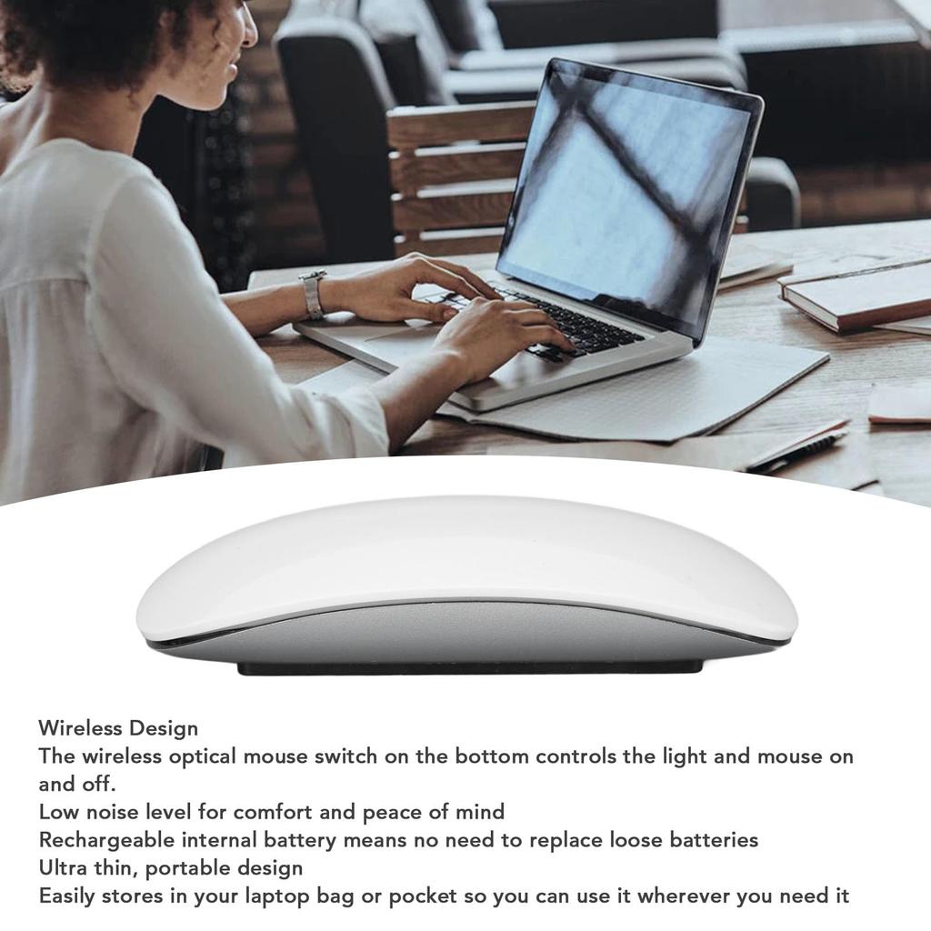 Wireless Bluetooth Silent Slim Computer Portable Ergonomic Rechargeable Laptop Compatible with and Digital TVs Mouse, Multi-Touch Mouse, Mouse,