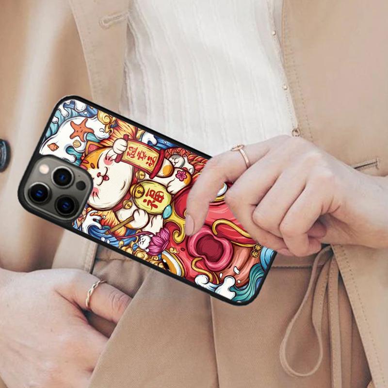 Creative lucky money cat Magnetic Phone Case For APPLE iPhone 17 Air 16 14 13 12 Pro Max 15 Plus Wireless Charge MagSafe Cover