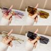 Cheetah Style Unisex Frameless Square Sunglasses With Uv400 Protection For Travel And Fashion