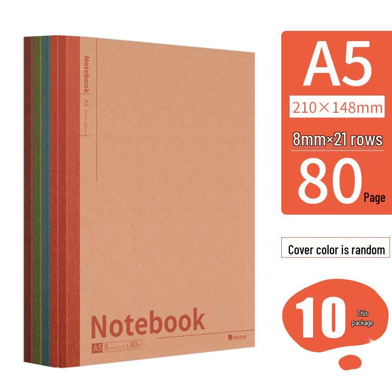 Set of 20 Kraft Paper Notebooks, Soft Cover, A5/B5, Thickened Korean Style Journal