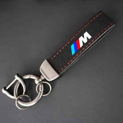 Cuir Daim Alliage Métal Porte-clés de Voiture Anneau Anti-perte Pendentif Pour BMW M Performance E46 E90 E60 F10 F30 E39 E36 F20 E87 G30 A