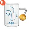 Hi Glass Cup Moda Yaratıcı Taşınabilir Yaratıcı Şeffaf İçecek Şişesi Saplı