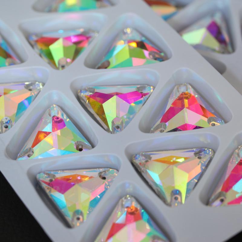 Triangular Glass Hand Sewn Drill, Crystal Diy Clothing Decorative Hair Accessories Rhinestone Accessories