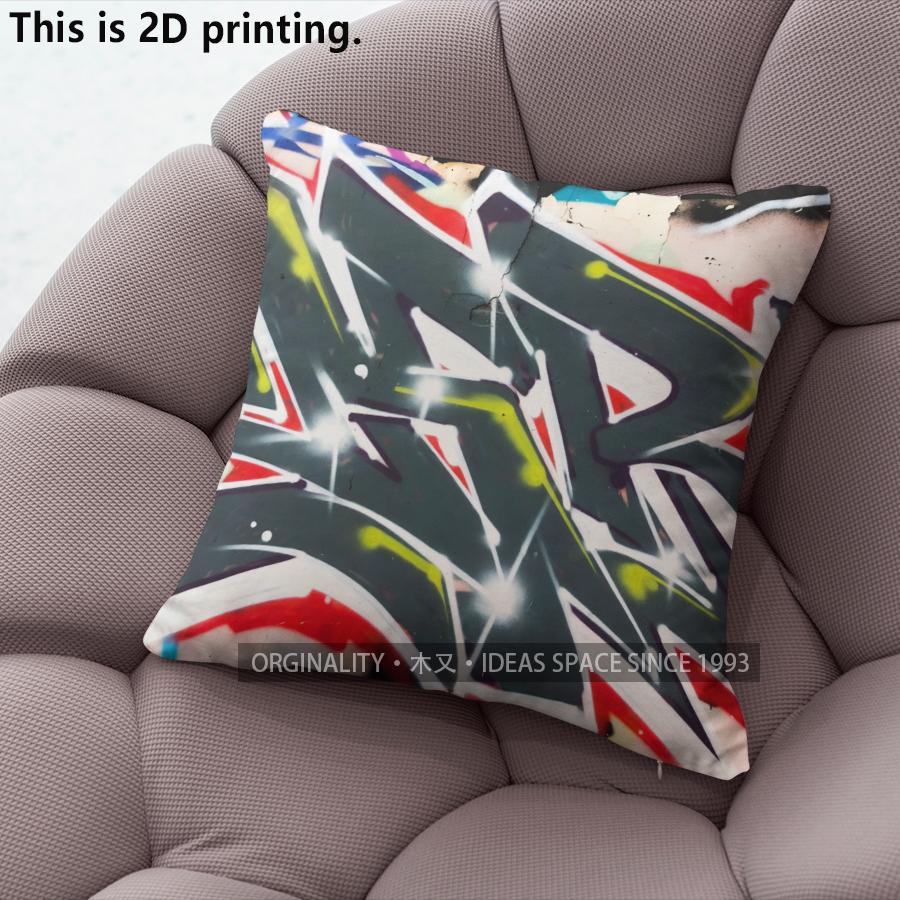 Graffiti Art Throw Pillow Covers Pattern Cushion Cover Suitable for Sofa Bedroom Car Pillow Cover