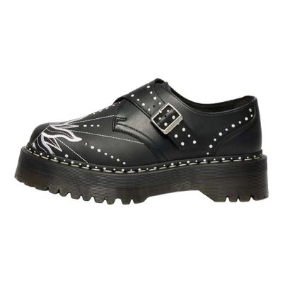 Sapatos Casuais Monk Quad Solar Flare de Couro Unissex Preto 41811001