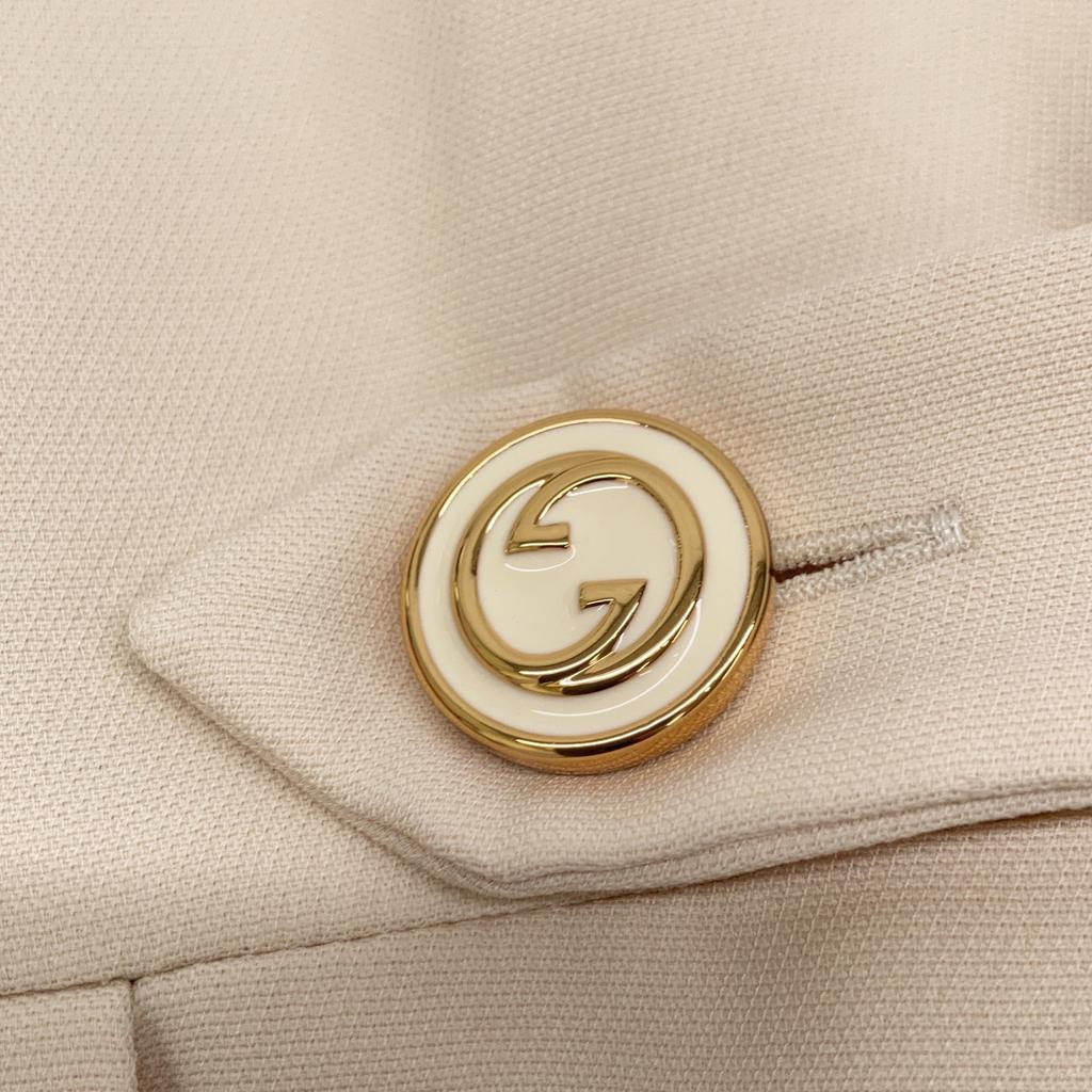 GUCCI 631483 Ivory Silk Wool Sleeveless Side Vest Dress dress 38 IvoryUsed