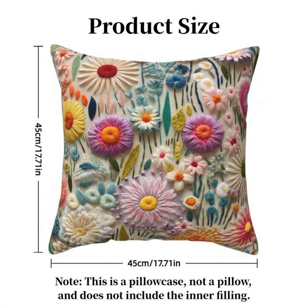 2D Floral Flowers Patters Pillowcase 45x45cm Rose Pattern Sofa Cushion Cover Lifelike Sunflower Pillow Cloth Cover Home Decor
