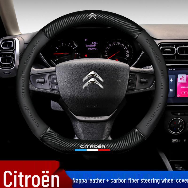 Stilvolle Echtleder-Lenkradabdeckung für Citroen Versailles C5 XC6 C3-XR und C5 AIRCROSS