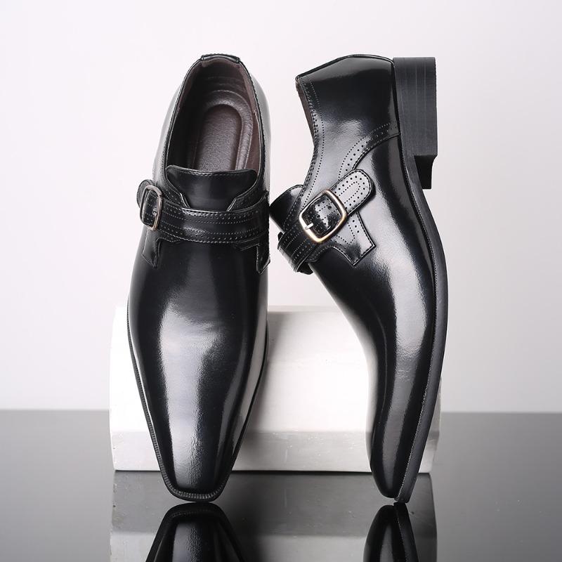 Luxury Genuine Leather Men's Dress Shoes Fashion Business Casual Leather Shoe Slip on Office Oxfords Wedding Party Shoes for Men